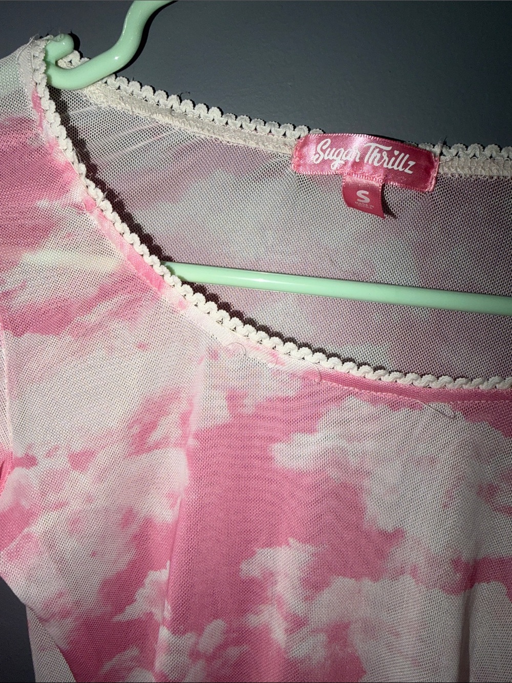 NWOT Sugar Thrillz, Dolls Kill Bliss Vision Pink Cloud Bodysuit, Sz S, Fairycore - Picture 6 of 12